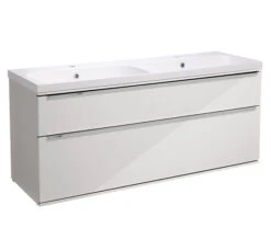 Roper Rhodes Scheme 1202 X 388mm Wall Mounted Double Basin Vanity Unit