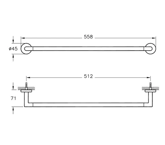 VitrA Minimax Towel Rail Chrome 4 VitrA Minimax Towel Rail Chrome - Image 2