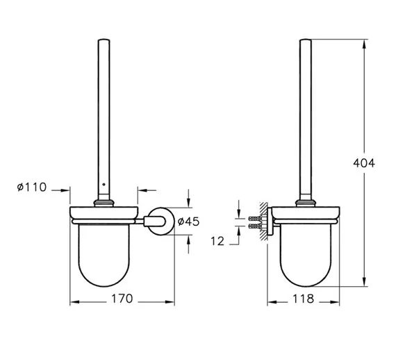 VitrA Minimax Toilet Brush Holder Chrome 5 VitrA Minimax Toilet Brush Holder Chrome - Image 3