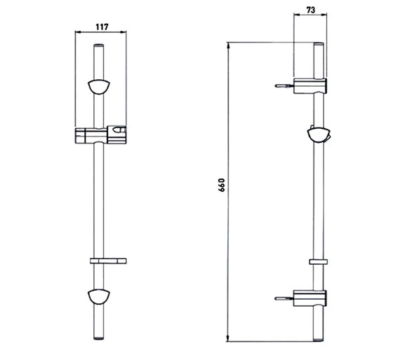 Bristan Evo 660mm High Riser Rail 4 Bristan Evo 660mm High Riser Rail - Image 2