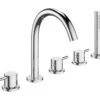 Crosswater MPRO 5 Hole Deck Mounted Chrome Bath Shower Mixer Tap Set -Shower Room M 2015 7 23 8 31 51 557