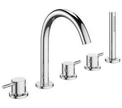 Crosswater MPRO 5 Hole Deck Mounted Chrome Bath Shower Mixer Tap Set