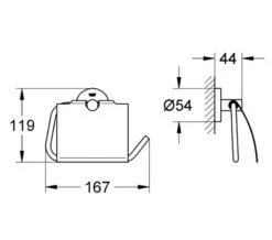 Grohe Essentials Chrome Toilet Roll Holder With Cover -Shower Room M 2015 7 8 11 25 8 163