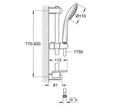 Grohe Euphoria 2 Spray Pattern 900mm Chrome Shower Rail Set - 27225001 -Shower Room M 2015 7 9 7 27 51 50