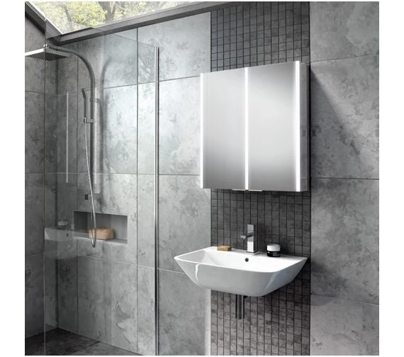 HIB Xenon Double Door 700mm High LED Illuminated Aluminium Cabinet 3 HIB Xenon Double Door 700mm High LED Illuminated Aluminium Cabinet