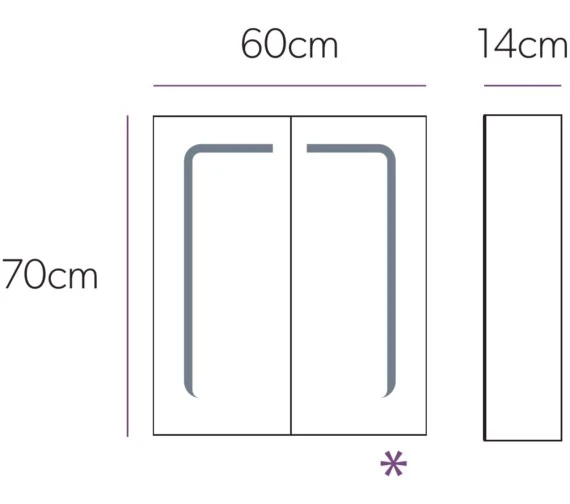 HIB Stratus 60 LED Demisting Aluminium Mirror Cabinet 600 X 700mm 5 HIB Stratus 60 LED Demisting Aluminium Mirror Cabinet 600 X 700mm - Image 3