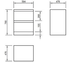 IMEX Flite White 600mm Double Drawer Floor Standing Unit And Basin -Shower Room M 2016 11 30 10 28 15 109