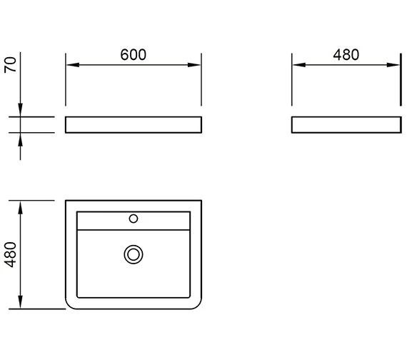 IMEX Flite White Wall Hung Double Drawer Unit And Basin 600mm 5 IMEX Flite White Wall Hung Double Drawer Unit And Basin 600mm - Image 3