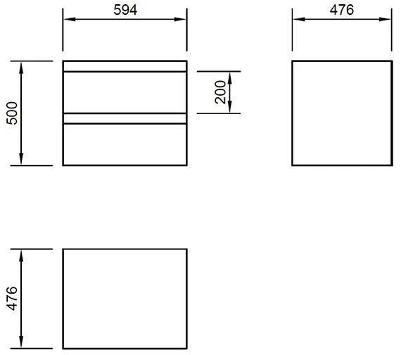 IMEX Flite White Wall Hung Double Drawer Unit And Basin 600mm 4 IMEX Flite White Wall Hung Double Drawer Unit And Basin 600mm - Image 2