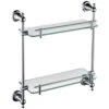 Heritage Holborn 410mm Double Glass Shelf With Chrome Brackets