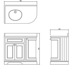 Burlington Freestanding 1000mm Left Hand Curved Corner Vanity Unit -Shower Room M 2016 6 2 10 29 17 23