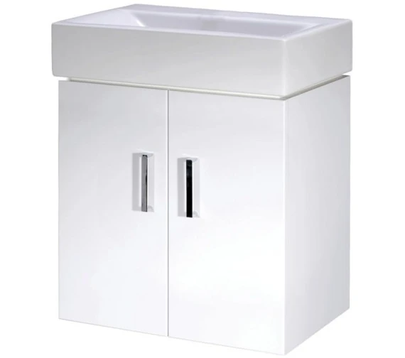 Nuie Mayford 450 X 320mm Wall Hung Gloss White Cabinet With Basin 4 Nuie Mayford 450 X 320mm Wall Hung Gloss White Cabinet With Basin - Image 2