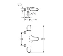 Grohe Grohtherm 1000 New Thermostatic Chrome Bath Shower Mixer Tap -Shower Room M 2016 9 9 15 14 1 541