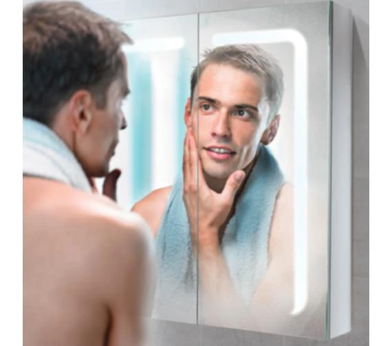 HIB Stratus 60 LED Demisting Aluminium Mirror Cabinet 600 X 700mm 7 HIB Stratus 60 LED Demisting Aluminium Mirror Cabinet 600 X 700mm - Image 5