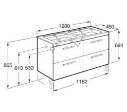 Roca Prisma Unik 1200 X 694mm Textured Ash 4-Drawer Base Unit With Basin 10 Roca Prisma Unik 1200 X 694mm Textured Ash 4-Drawer Base Unit With Basin -Shower Room M 2017 3 15 13 56 16 537