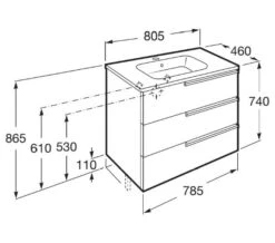 Roca Victoria-N Unik Luxurious 3-Drawer Wall Hung Unit 600mm With Basin -Shower Room M 2017 3 18 6 34 31 893