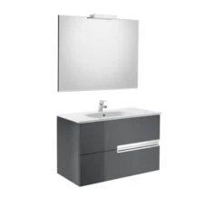 Roca Victoria-N Gloss White 800 X 565mm Vanity Unit Pack With Mirror And Spotlight -Shower Room M 2017 3 24 6 34 16 654