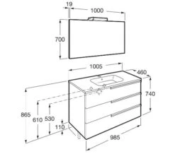 Roca Victoria-N 1000 X 740mm Vanity Unit Pack With Mirror And Spotlight 8 Roca Victoria-N 1000 X 740mm Vanity Unit Pack With Mirror And Spotlight -Shower Room M 2017 3 25 10 9 26 718