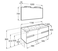 Roca Victoria-N 1200 X 565mm Vanity Unit Pack With Mirror And Spotlight -Shower Room M 2017 3 25 6 17 23 34