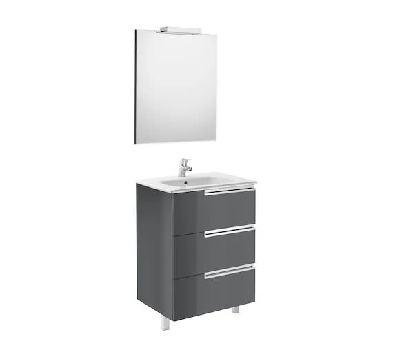 Roca Victoria-N Gloss White Vanity Unit Pack 600 X 740mm With Mirror And Spotlight 7 Roca Victoria-N Gloss White Vanity Unit Pack 600 X 740mm With Mirror And Spotlight - Image 5