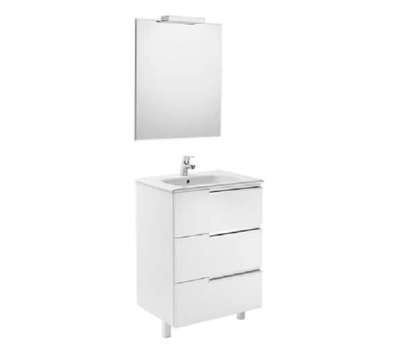 Roca Victoria-N Gloss White 700 X 740mm Vanity Unit Pack With Mirror And Spotlight 3 Roca Victoria-N Gloss White 700 X 740mm Vanity Unit Pack With Mirror And Spotlight