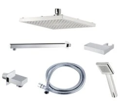 Triton Square Edge Dual Outlet Mixer Shower Combination Pack 3 - Chrome