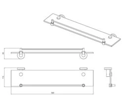 Miller Bond Glass Shelf With Guard Rail 500mm - 8702C 7 Miller Bond Glass Shelf With Guard Rail 500mm - 8702C -Shower Room M 2017 7 31 11 5 45 879