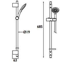 Bristan Casino Chrome Shower Kit With 3 Function Push Button Handset -Shower Room M 2018 10 11 12 29 10 216