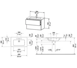 Duravit L-Cube Wall Mounted 2 Drawer Vanity Unit For Me-By-Starck Basin 25 Duravit L-Cube Wall Mounted 2 Drawer Vanity Unit For Me-By-Starck Basin -Shower Room M 2018 3 1 5 7 28 841