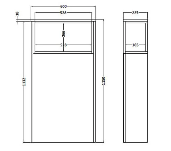 Hudson Reed Coast 600 X 225mm Open Shelf WC Unit 4 Hudson Reed Coast 600 X 225mm Open Shelf WC Unit - Image 2