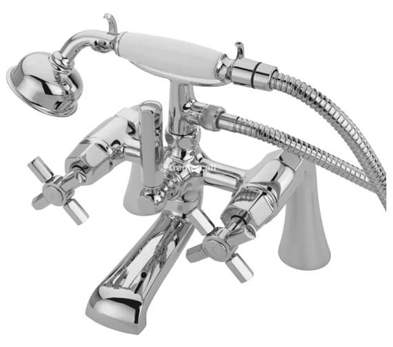 Tre Mercati Charleston Pillar Mounted Chrome Bath Shower Mixer Tap With Kit 3 Tre Mercati Charleston Pillar Mounted Chrome Bath Shower Mixer Tap With Kit