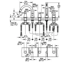 Grohe Grandera Deck Mounted 5 Hole Bath Shower Combination 7 Grohe Grandera Deck Mounted 5 Hole Bath Shower Combination -Shower Room M 2018 6 27 14 49 11 651