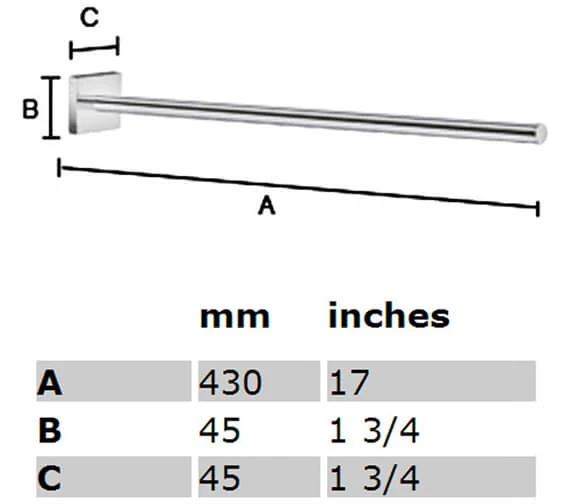 Smedbo House 430mm Fixed Towel Rail 4 Smedbo House 430mm Fixed Towel Rail - Image 2