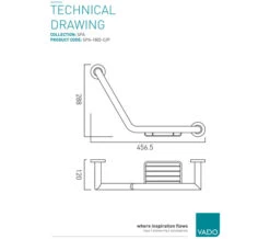 Vado Spa Angled Chrome Grab Rail With Basket -Shower Room M 2019 1 14 12 7 55 144