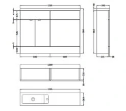 Hudson Reed Fusion 1200mm Compact Furniture Pack - Vanity And WC Unit With Basin -Shower Room M 2019 1 28 9 0 1 125