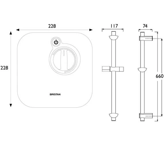 Bristan Hydro-Power 1000 Xt White Thermostatic Power Shower 4 Bristan Hydro-Power 1000 Xt White Thermostatic Power Shower - Image 2