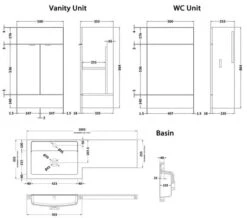 Hudson Reed Fusion 1000mm Full Depth Furniture Pack - Vanity And WC Unit With Basin -Shower Room M 2019 1 29 10 5 25 76