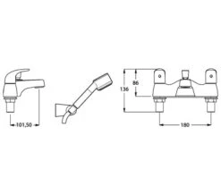 Deva Elan Deck Mounted Chrome Bath Shower Mixer Tap With Kit -Shower Room M 2019 10 14 12 29 55 900