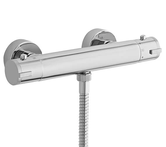 Nuie Minimalist Thermostatic Chrome Bar Shower Valve With Bottom Outlet 4 Nuie Minimalist Thermostatic Chrome Bar Shower Valve With Bottom Outlet - Image 2
