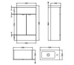Hudson Reed Fusion 500mm Floor-Standing Slimline Vanity Unit And Basin -Shower Room M 2019 2 5 12 59 20 575