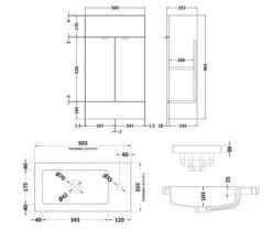 Hudson Reed Fusion 500mm Floor-Standing Slimline Vanity Unit And Basin -Shower Room M 2019 2 5 13 1 18 85