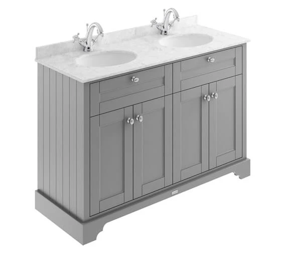 Hudson Reed Old London 1200mm Floor Standing Unit And Double Basin With Marble Top 11 Hudson Reed Old London 1200mm Floor Standing Unit And Double Basin With Marble Top - Image 9