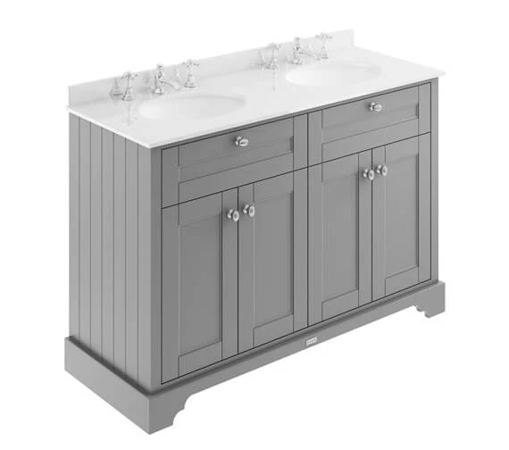 Hudson Reed Old London 1200mm Floor Standing Unit And Double Basin With Marble Top 17 Hudson Reed Old London 1200mm Floor Standing Unit And Double Basin With Marble Top - Image 15