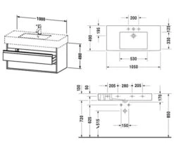 Duravit Ketho 455mm Depth Wall Mounted 2 Drawer Vanity Unit -Shower Room M 2019 5 10 8 10 50 386