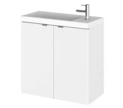 Hudson Reed Fusion 500mm Wall Hung 2 Door Slimline Vanity Unit And Basin