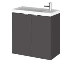Hudson Reed Fusion 500mm Wall Hung 2 Door Slimline Vanity Unit And Basin -Shower Room M 2019 6 1 9 28 35 306