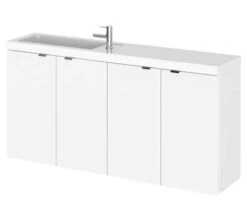 Hudson Reed Fusion 1000mm Wall Hung 4 Door Slimline Vanity Unit And Basin