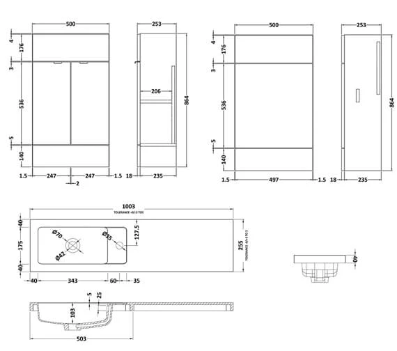 Hudson Reed Fusion 1000mm Compact Furniture Pack - Vanity And WC Unit With Basin 4 Hudson Reed Fusion 1000mm Compact Furniture Pack - Vanity And WC Unit With Basin - Image 2