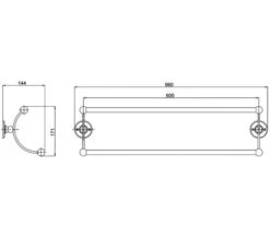 Burlington 55cm Wall Mounted Chrome Towel Rail -Shower Room M 2019 9 9 8 9 42 670