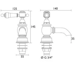 Heritage Glastonbury Bath Pillar Taps With Lever Handle -Shower Room M 2020 3 18 7 10 44 771